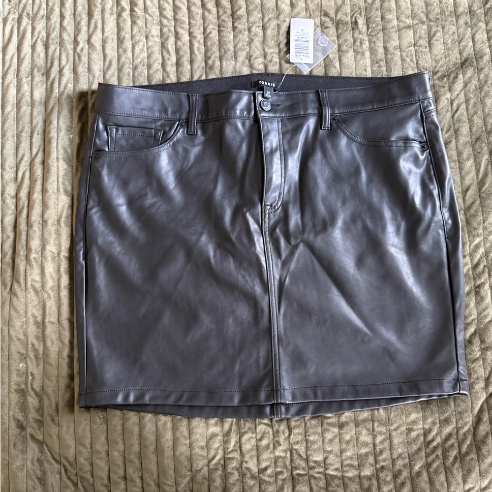 Torrid Black Faux Leather Mini Pencil Skirt